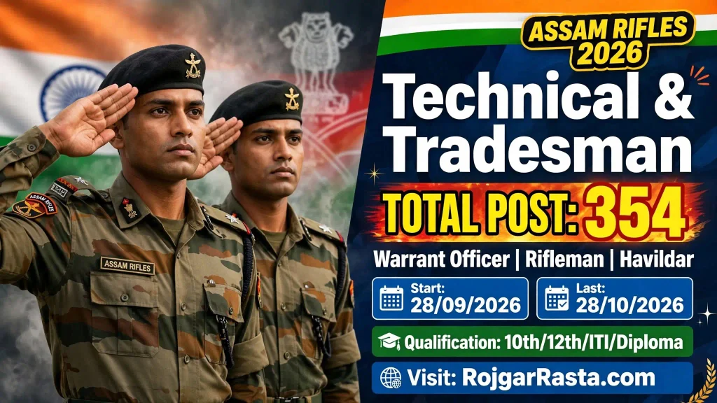 Assam Rifle Technical & Tradesman Notification 2026