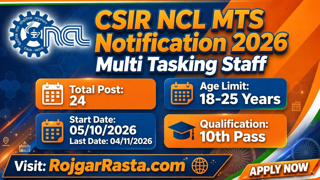 CSIR NCL MTS Notification 2026