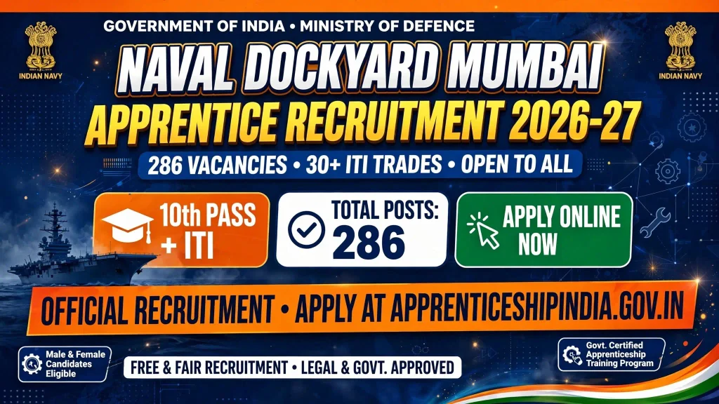 Naval Dockyard Mumbai Apprentice Recruitment 2026
