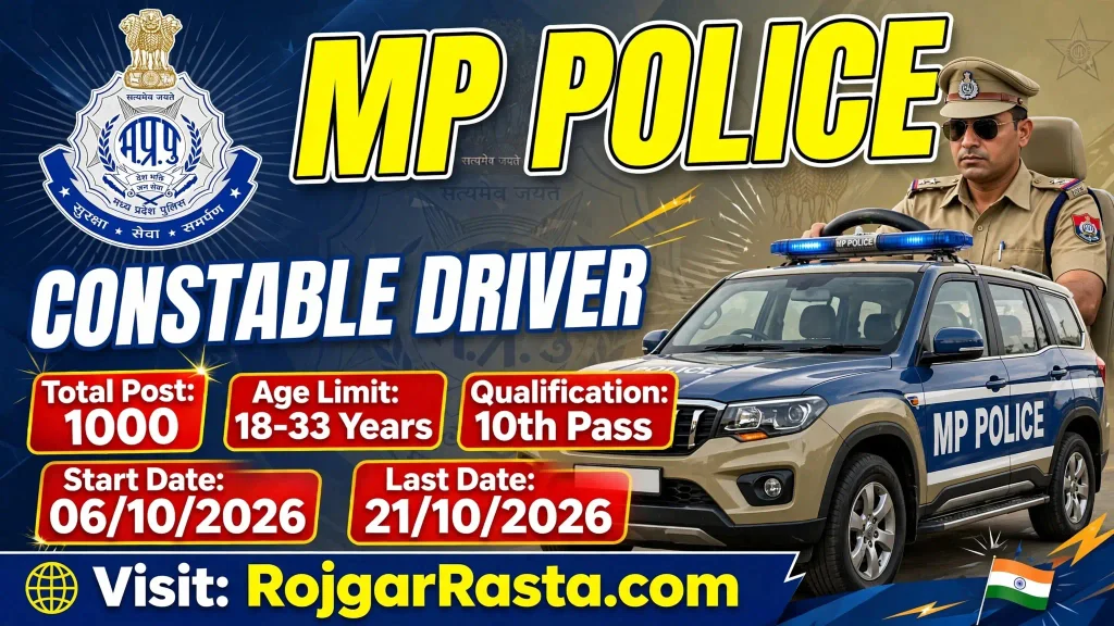 MP Police Constable Driver Notification 2026